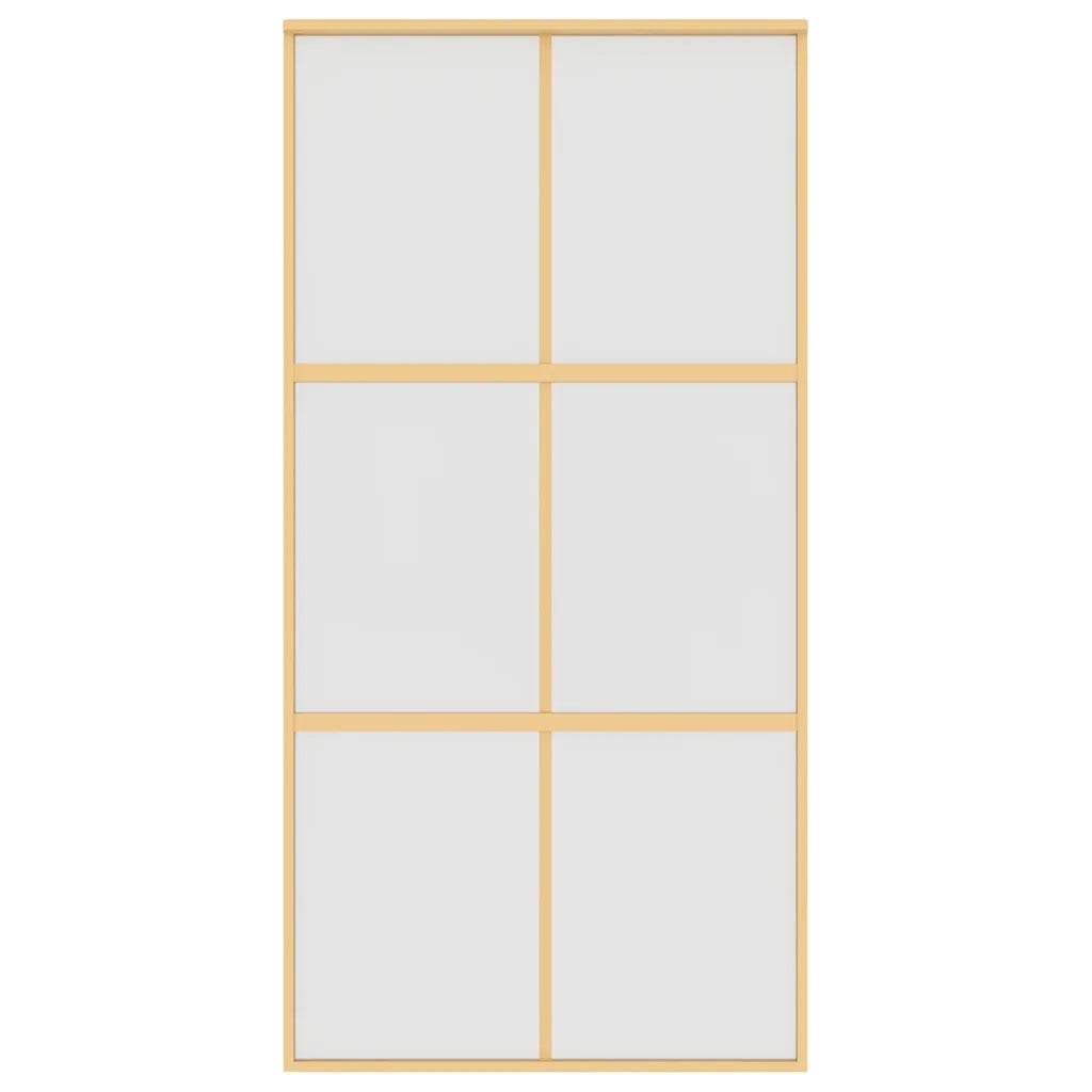 Porta Scorrevole Oro 102,5x205 Vetro Smerigliato ESG Alluminio 155159