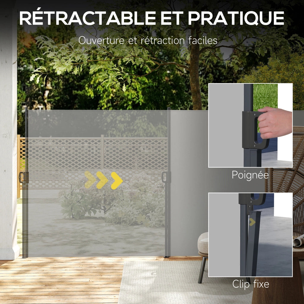 Paravento retrattile ¨C zephmum ¨C Grigio 4x1.6 m