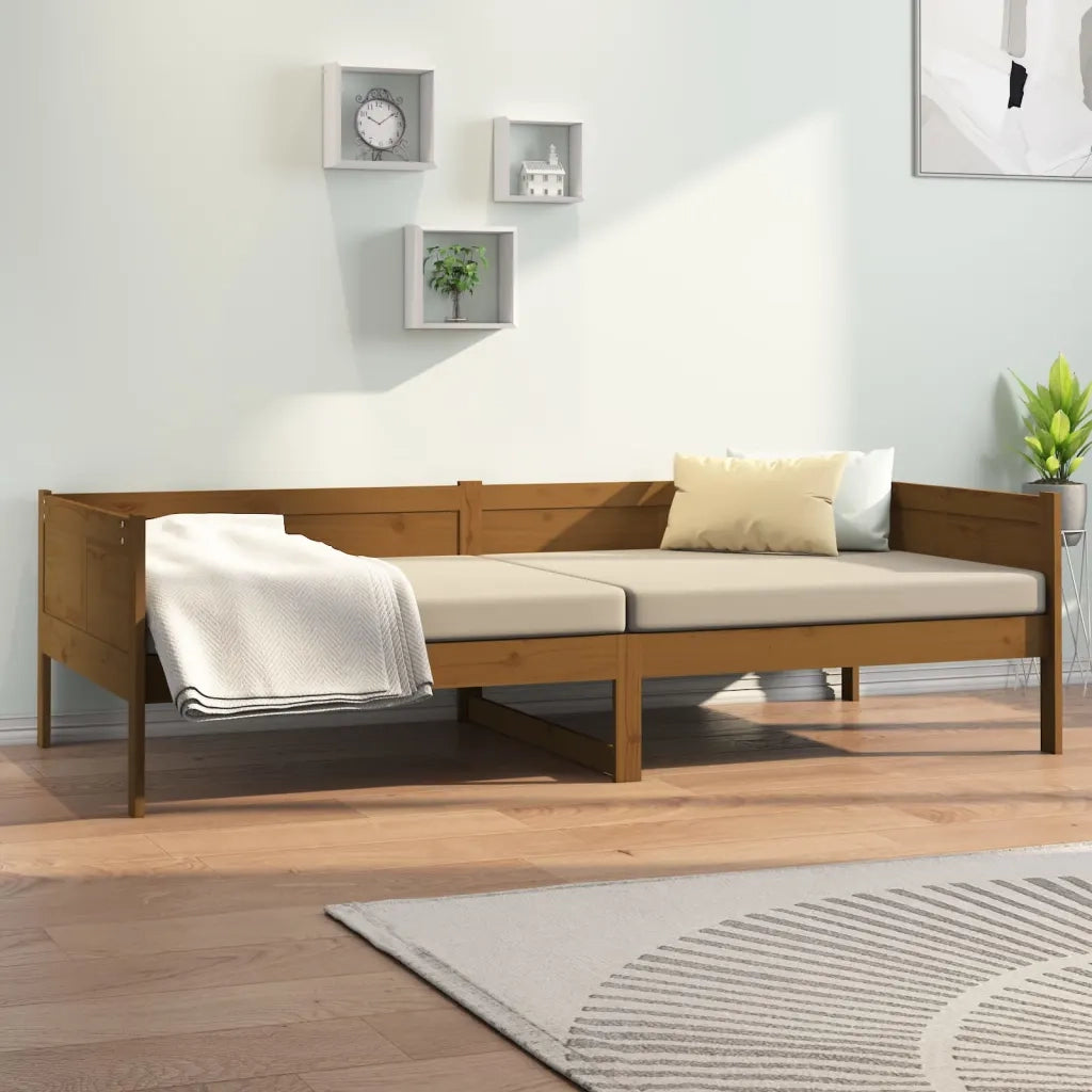 Letto singolo | Letto per adulti | Dormeuse Ambra in Legno Massello di Pino 90x190 cm