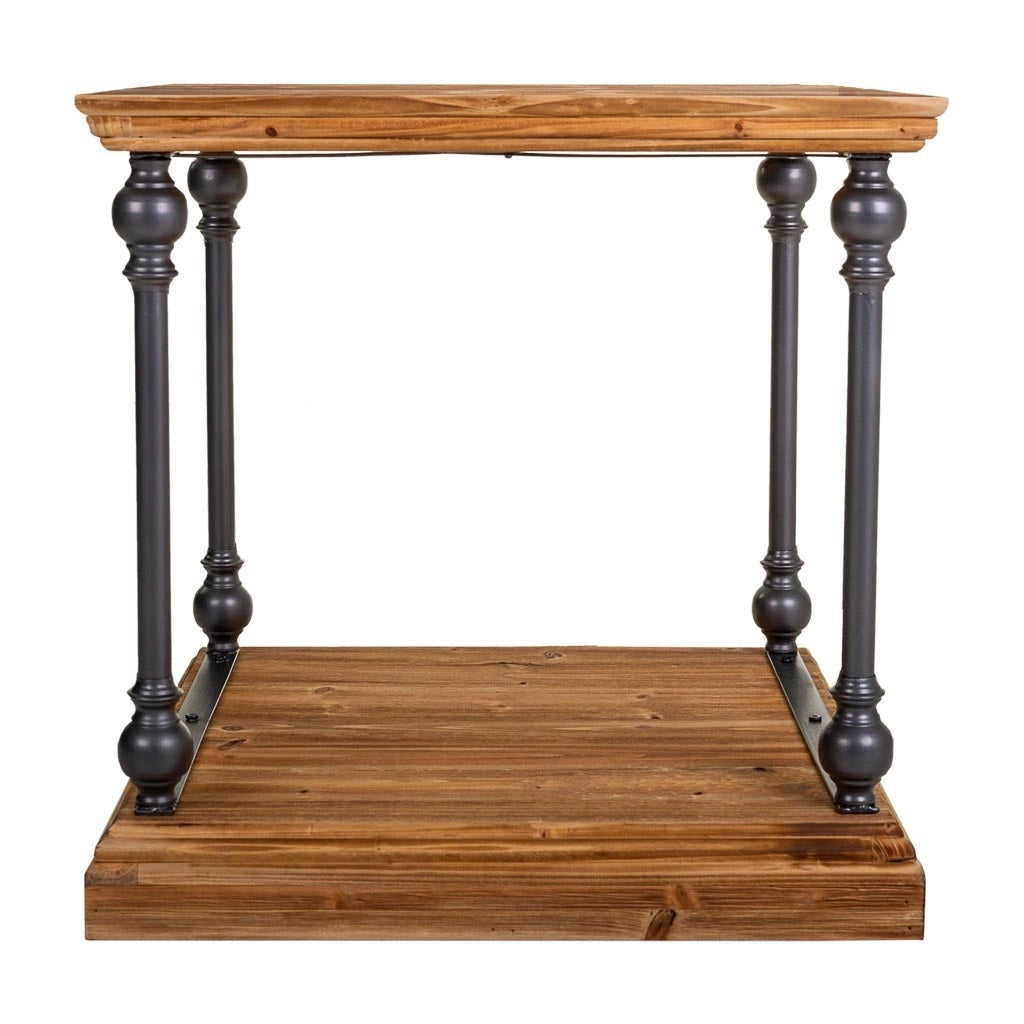 Tavolino da caffè in metallo e legno 60x60x60h cm