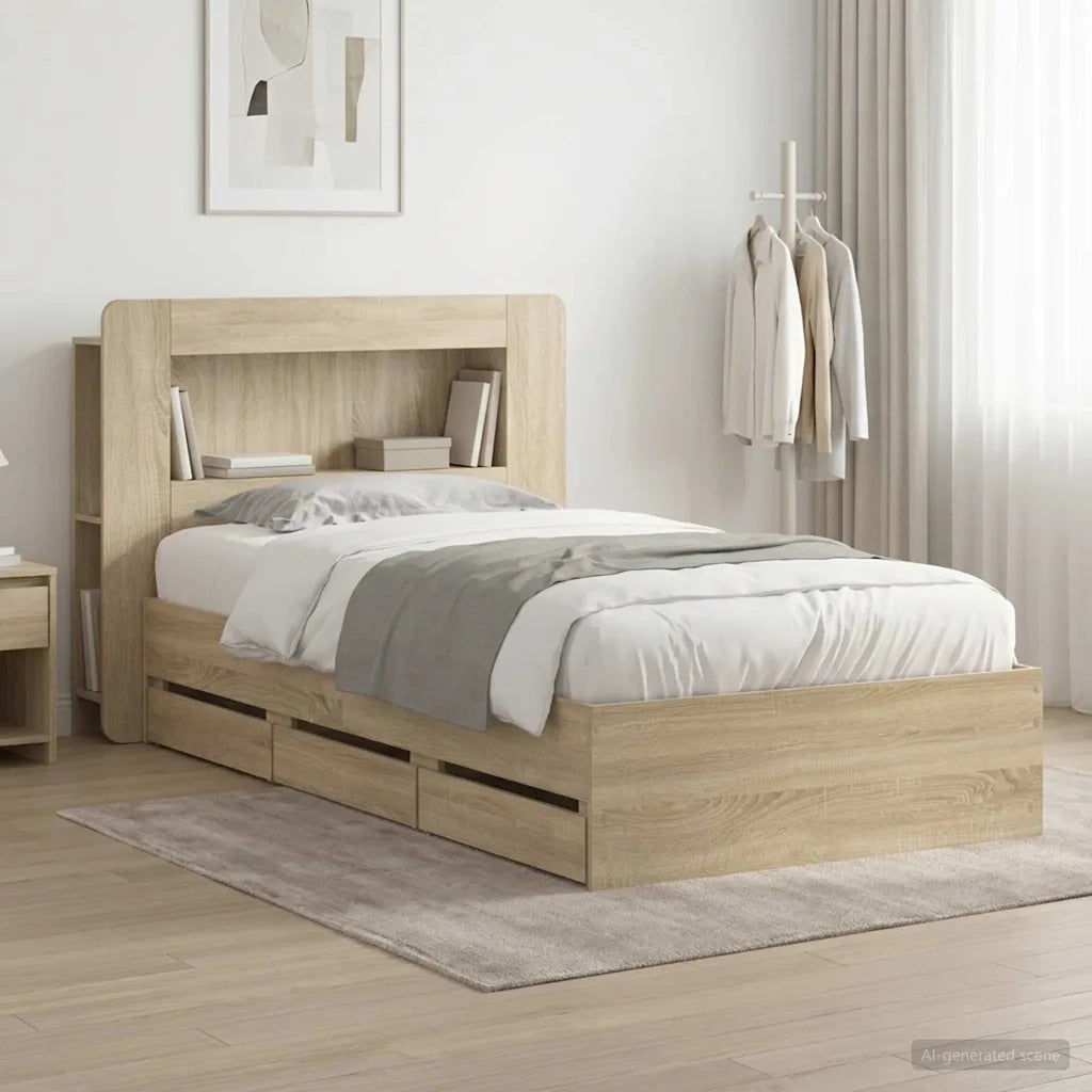 Telaio del letto con storage Rovere Sonoma 75 x 190 cm 3433995