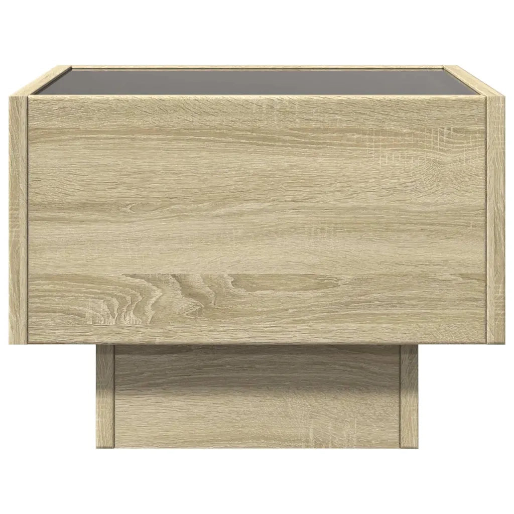 Tavolino da salotto | Tavolino da caff¨¨ | Tavolino da Soggiorno con LED Rovere Sonoma 40x40x30 cm in Legno Multistrato
