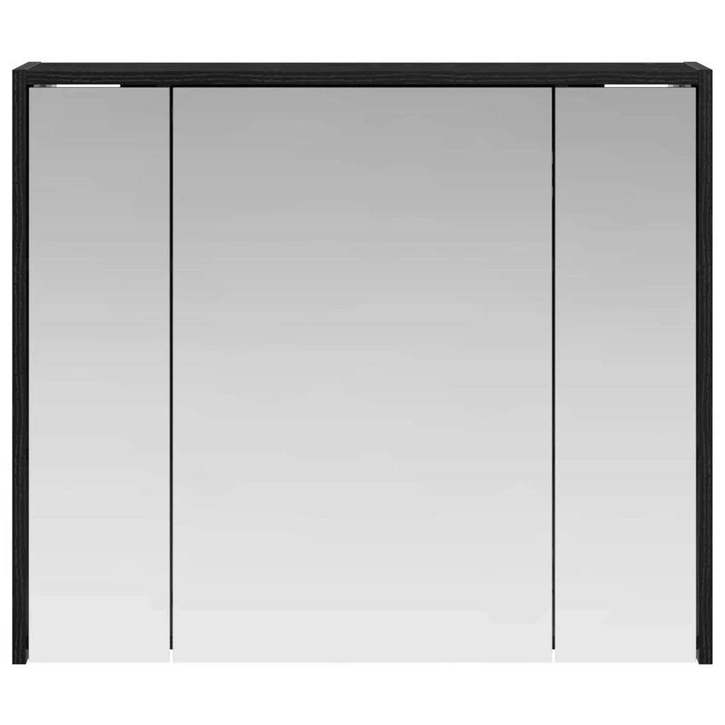 Mobiletto per specchio da bagno Rovere Nero 73,5 x 16 x 62,5 cm 889168