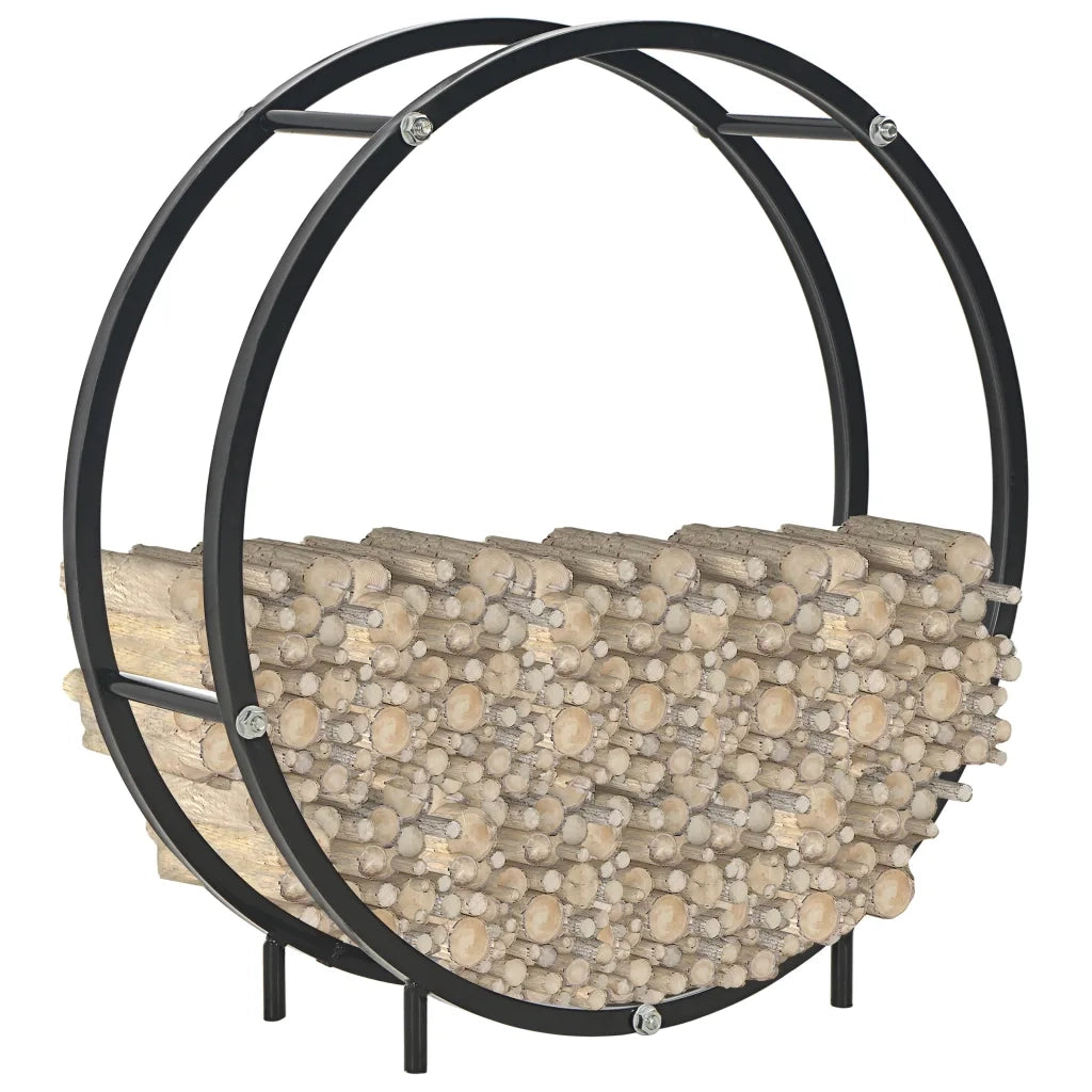 Rastrelliera per Legna da Ardere Nera 70x20x70 cm in Acciaio 284701