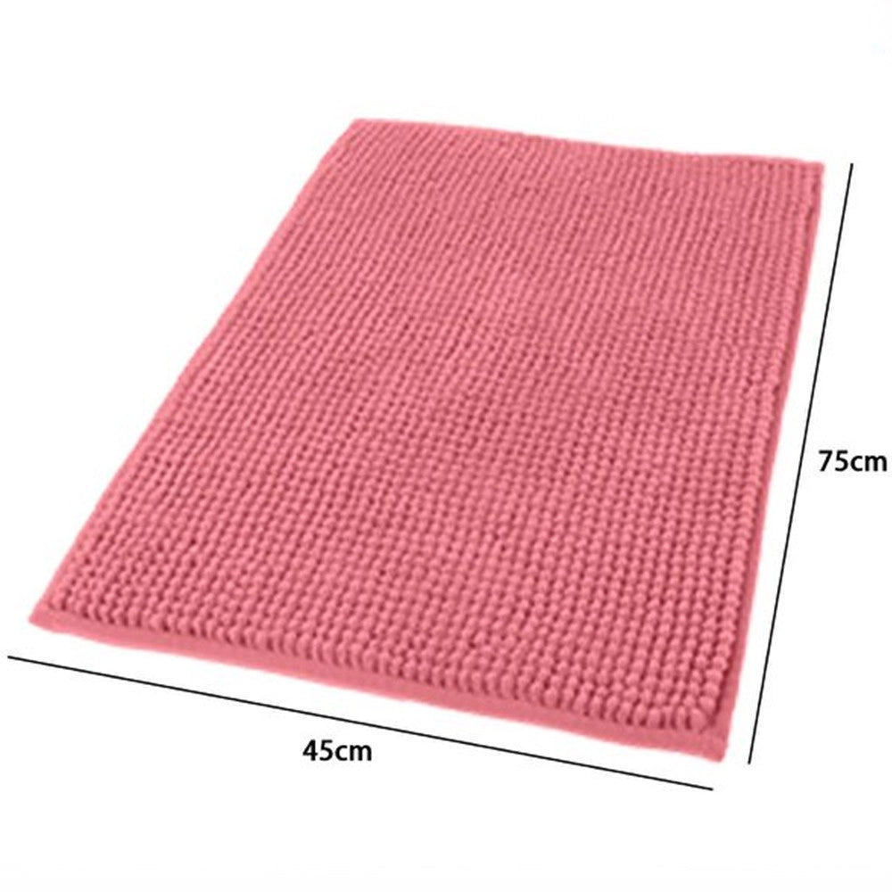 Trade Shop - Tappeto Tappetino Per Bagno Arredo Accessorio 45 X 75 Cm Rosa In Tessuto 69949 -