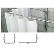 Trade Shop - Supporto Tenda Doccia In Acciaio Grigio Bagno 90x90x90 Bastone Asta Telaio Curvo -