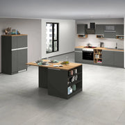 Cucinino Appiah, Cucina 3 Cassetti, Elettrodomestici non inclusi, Made in Italy, Grigio Ardesia