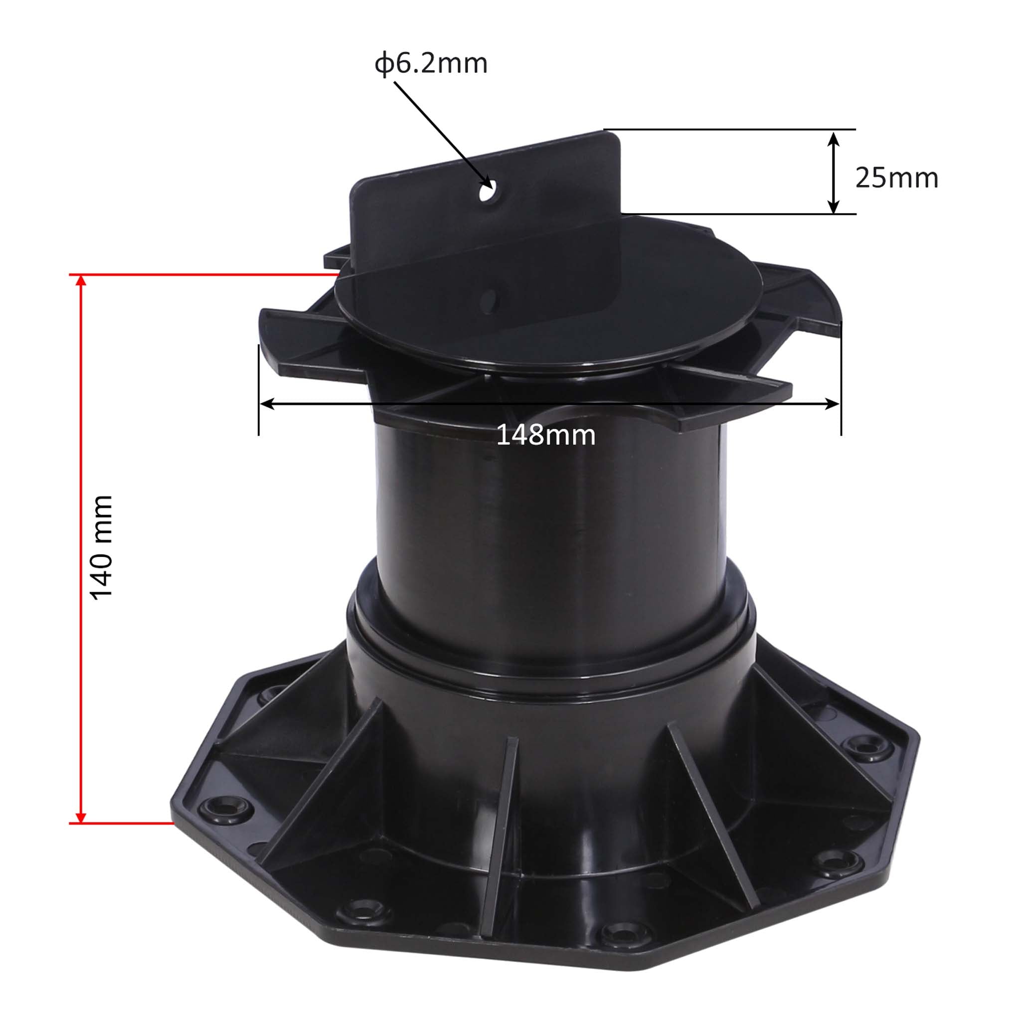 Set 30 supporti per pavimenti galleggianti Altezza regolabile 140-210mm Max 2700 kg Piedini per decking