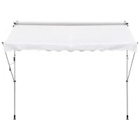 Tenda da Sole a Bracci 3x1.5m con Manovella e Struttura Telescopica, Bianco
