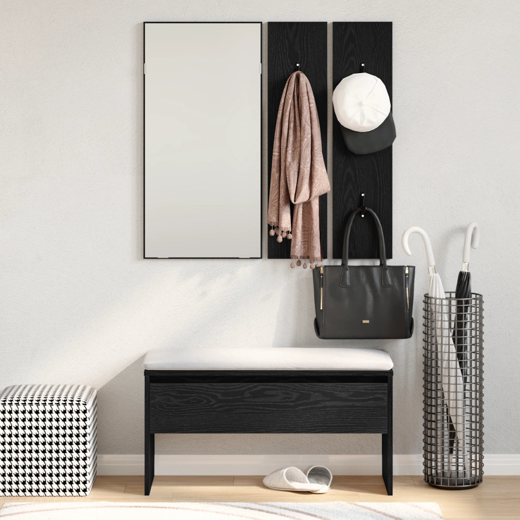 Set di Mobili per Corridoio  in Legno Ingegnierizzato Nero