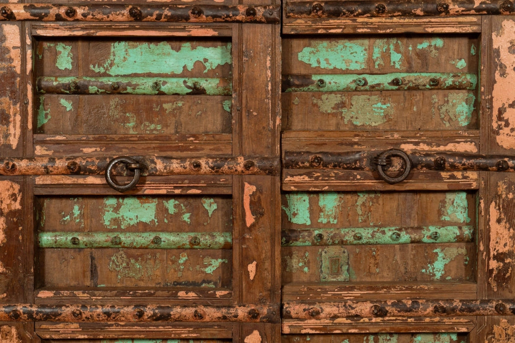 Biscottini Porta portone in legno massello e ferro da interno o da esterno vecchia e antica medievale scorrevole