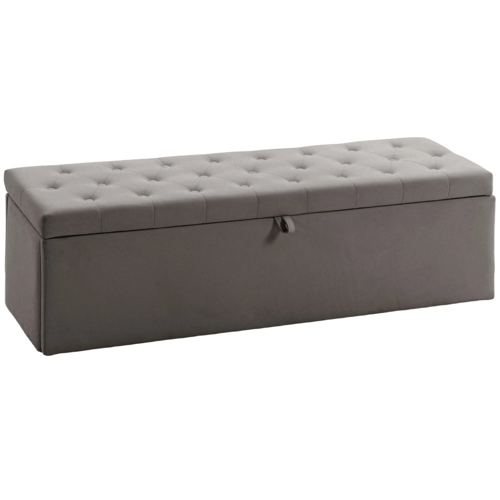 Poltrona Puff con Contenitore ¨C Zephmum ¨C Grigio 137x41x42 cm
