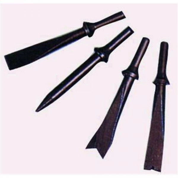 Vigor-blinky Set 4 Scalpelli per Martelli ad Aria Compressa Gambo Cilindrico 3-4'' 125 mm