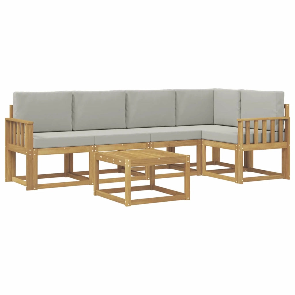 Set di divani da esterno 6 pcs Bianco e Grigio Chiaro 3387660