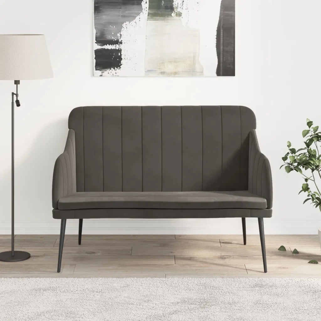 Panca Grigio Scuro 110x76x80 cm in Velluto CFW8581194