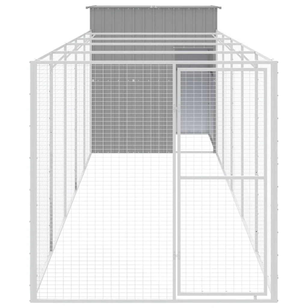 Cuccia per cani con recinto chiaro 165 x 659 x 181 cm grigio 02_0043499