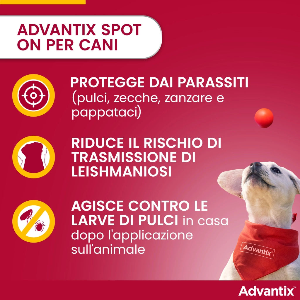 Antiparassitario Advantix per Cani da 25 kg a 40 kg in Conf. da 6 Pipette