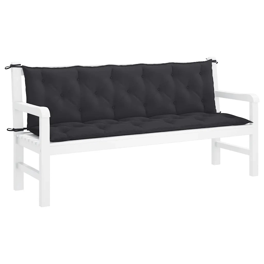 Cuscino per Panca Nero 180x(50+50)x7 cm in Tessuto Oxford 315035