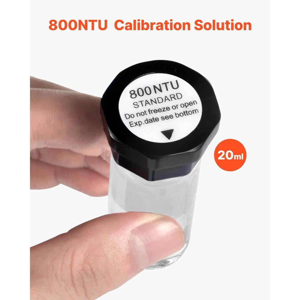 Turbidity Calibration Solution Kit 20/100/400/800 NTU, 20 Ml Each, 4 Pcs. Standard Turbidity Solution Refill For TN1000 Turbidity Meter, Shock-resistant Protective Insert, Sealed Bottle Design