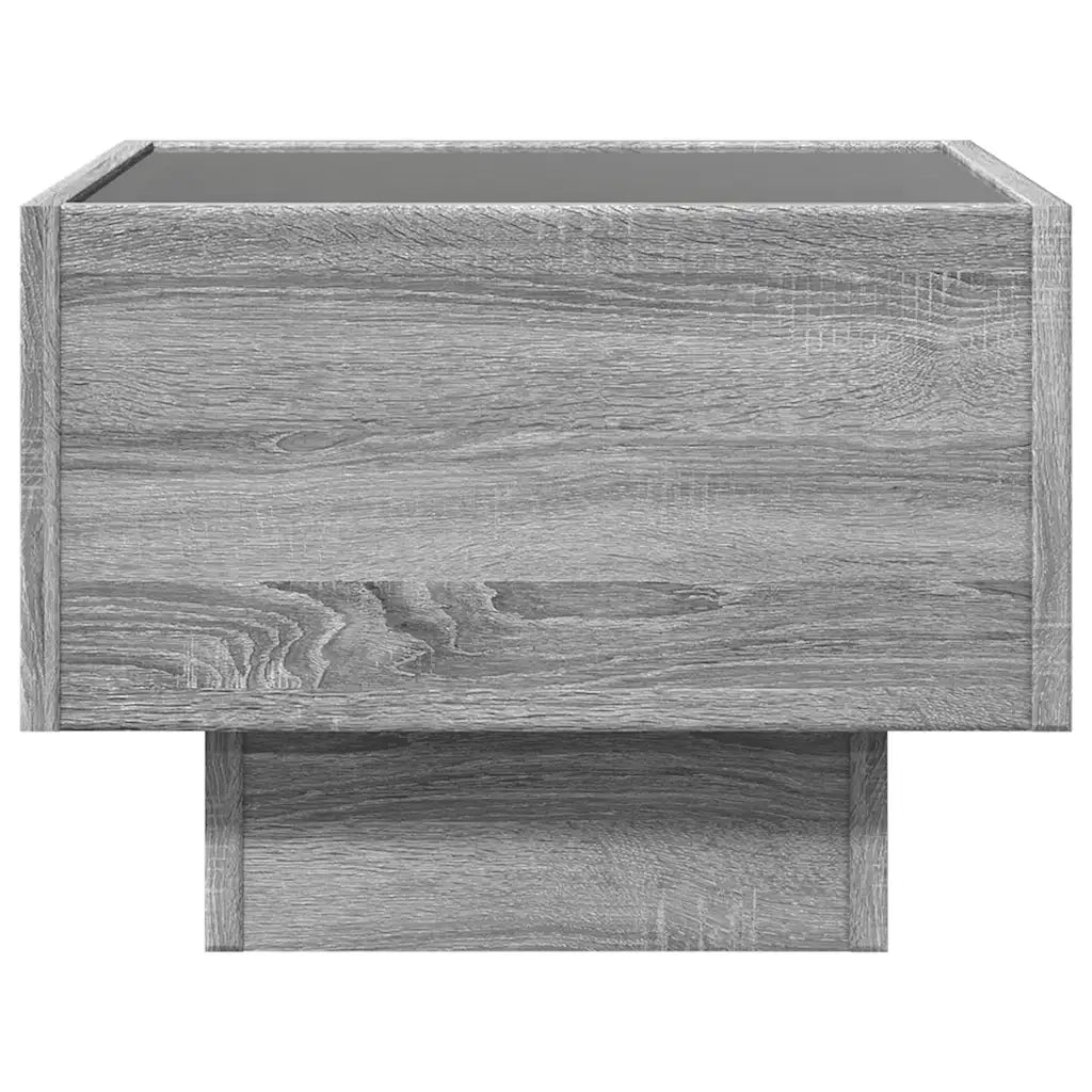 vidaXL Tavolino con LED Grigio Sonoma 40x40x30 cm in Legno Multistrato