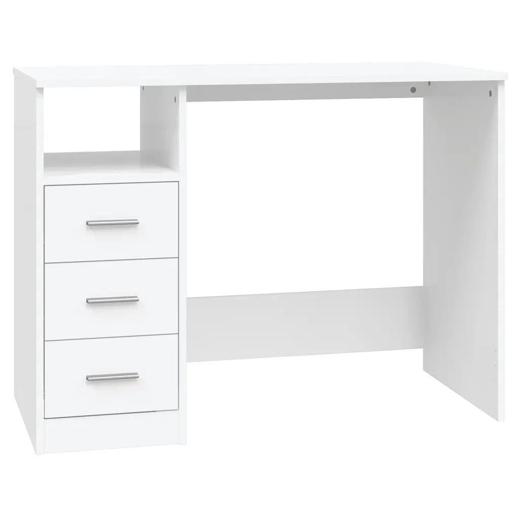 Scrivania con Cassetti-Scrivanie per ufficio e studio Bianca 102x50x76 cm in Legno Multistrato