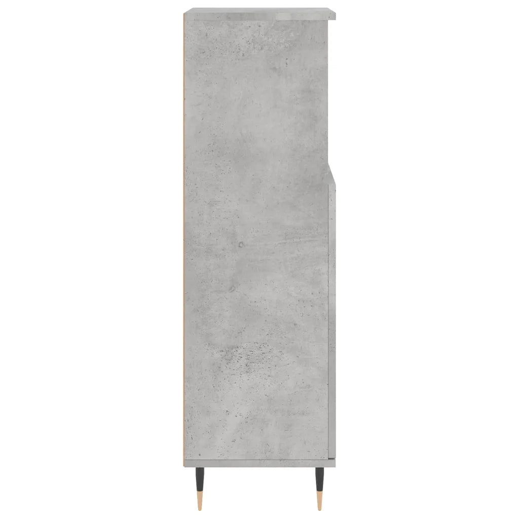 Armadietto Bagno | Armadio da bagno Grigio Cemento 30x30x100 cm Legno Multistrato