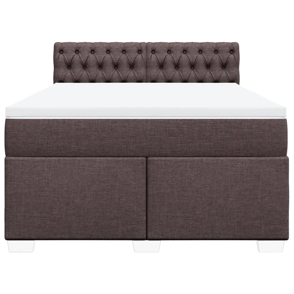 Giroletto a Molle con Materasso Marrone Scuro 160x200cm Tessuto 3285949