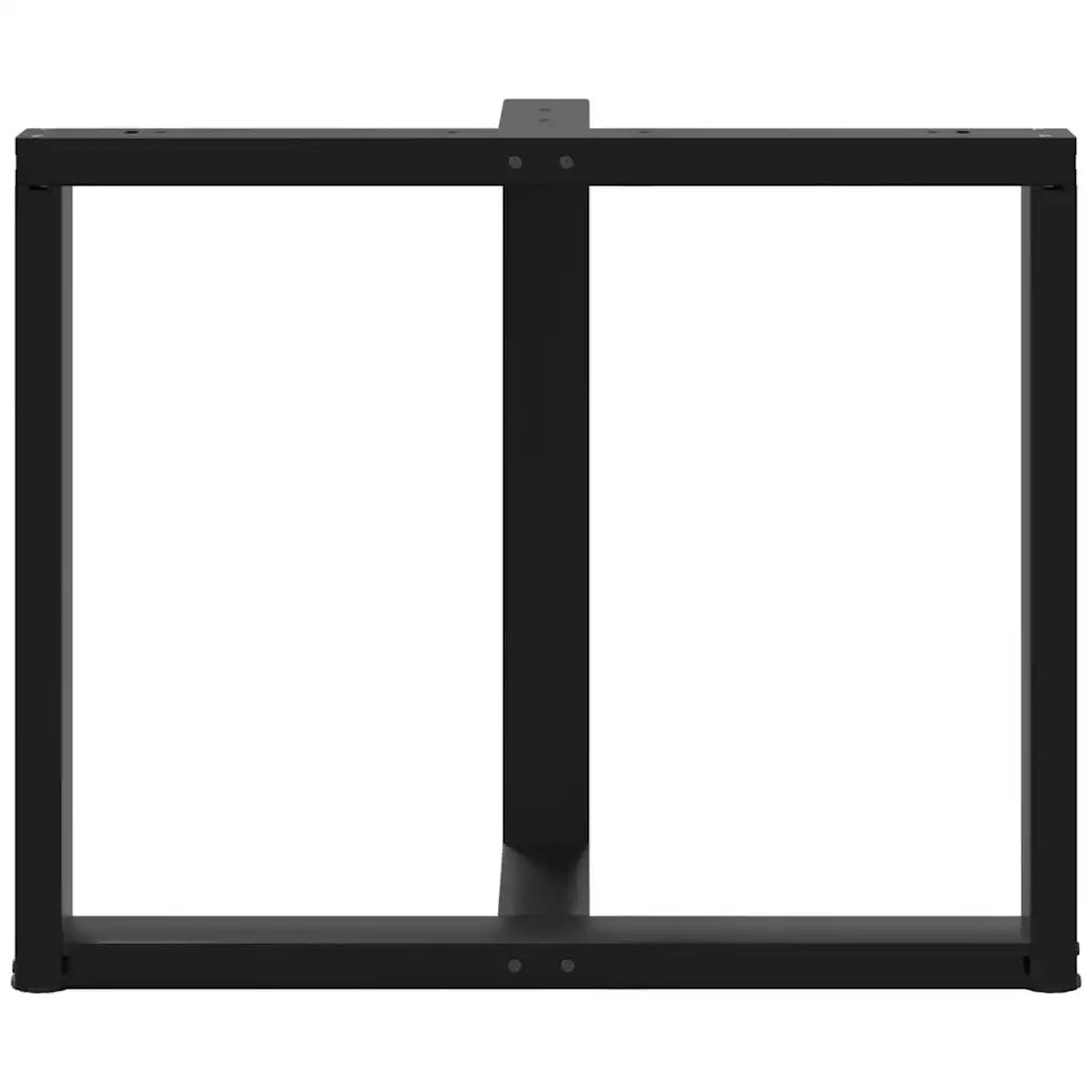 Gambe per tavolo da pranzo a forma di T 2 pz nere 100x35x(72-73) cm in acciaio 4013068