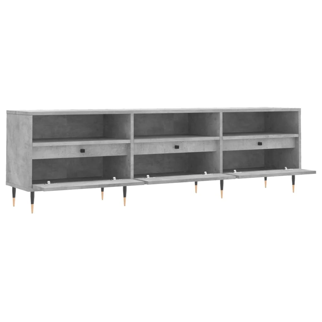 Mobile TV multimediale mensola TV credenza TV per sala da pranzo soggiorno camera da letto 150 x 30 x 44,5 cm legno ingegnerizzato grigio 02_0025974