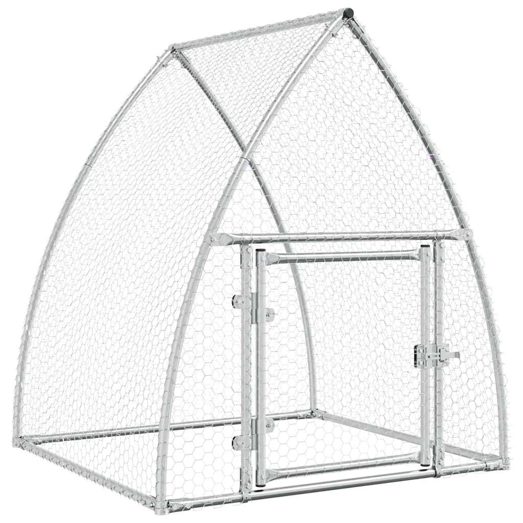 Pollaio argento 100 x 105 x 120 cm acciaio zincato Argento 02_0041665