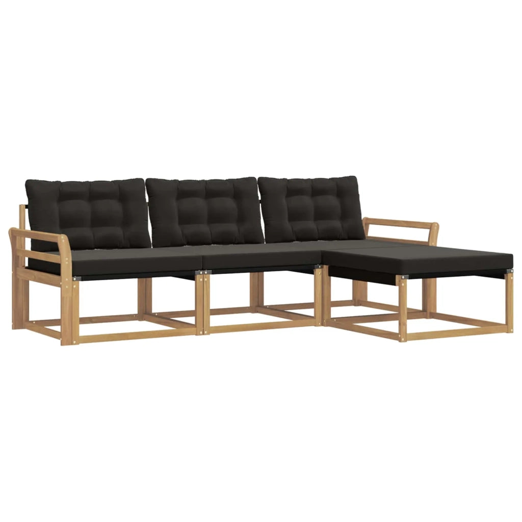 Set di divani da esterno 4 pz Bianco e Nero 3388566