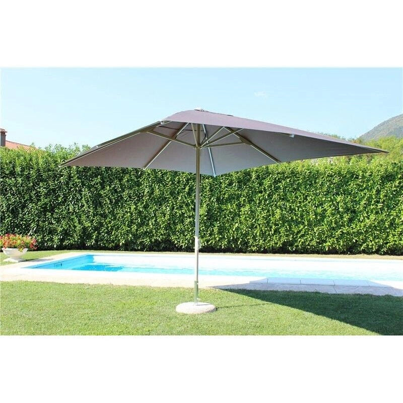OMBRELLONE BRIAN CON TELO TAUPE 3 X 3 MT