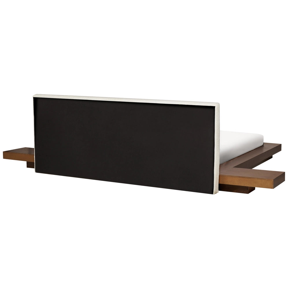 Letto stile Giapponese moderno 180 x 200 cm Comodini Laterali Marrone Testiera Boucle