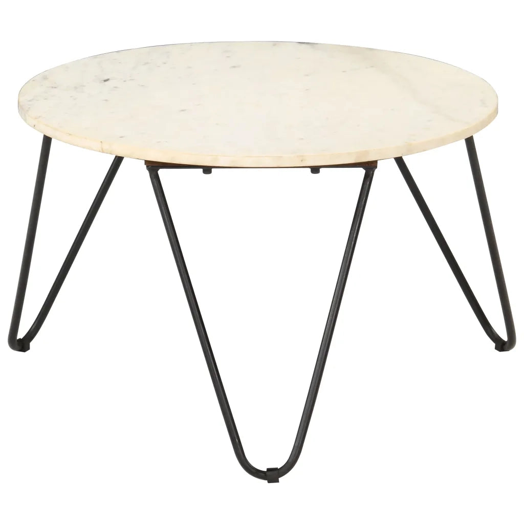 Tavolino da CaffÃ¨ Bianco 65x65x42 cm Pietra Vera Testura Marmo cod mxl 16777