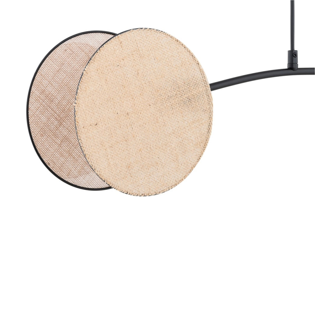 Lampada a sospensione MOTIF in acciaio nero e tessuto beige