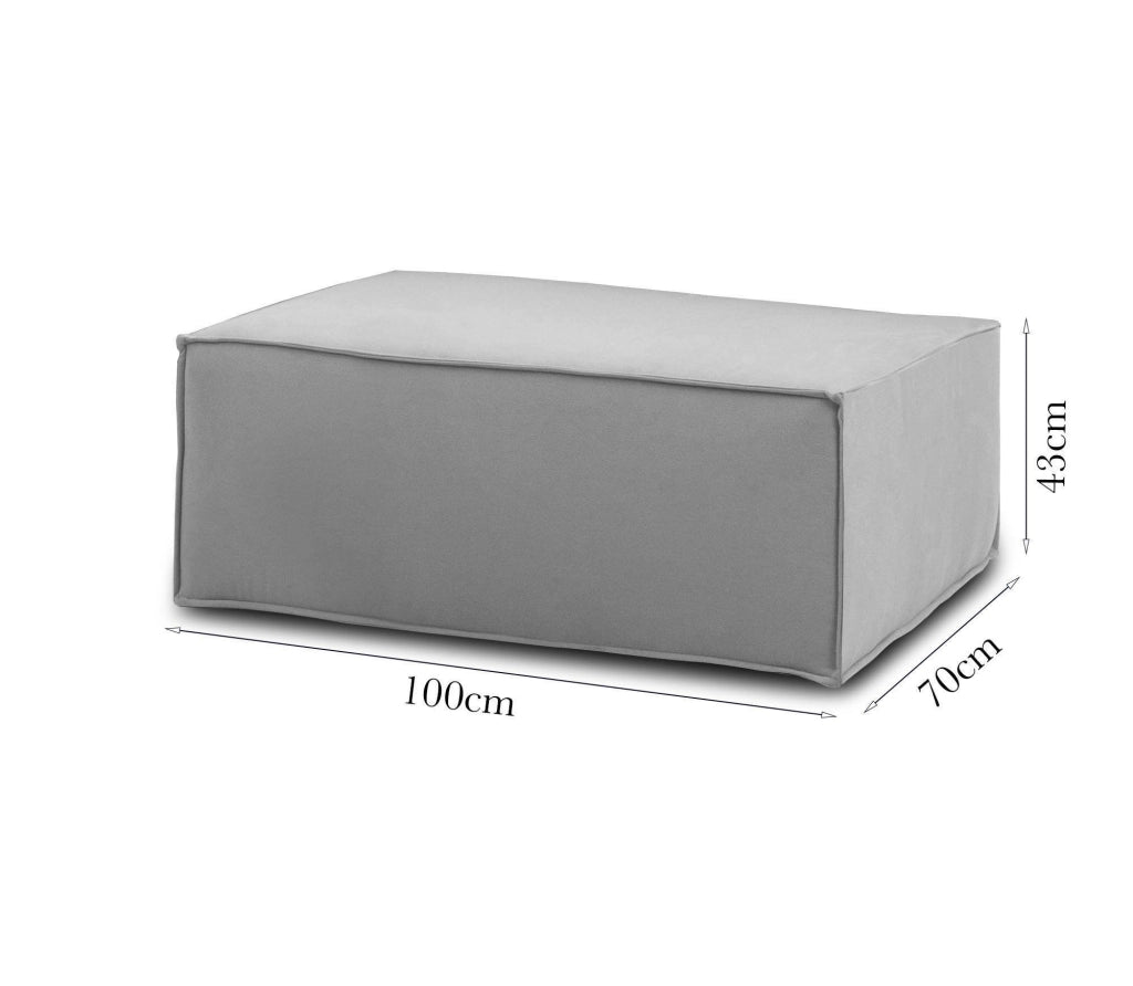 Pouf Assisi, Pouf da salotto, 100% Made in Italy, Poltroncina relax in tessuto imbottito, Cm 100x70h43, Grigio