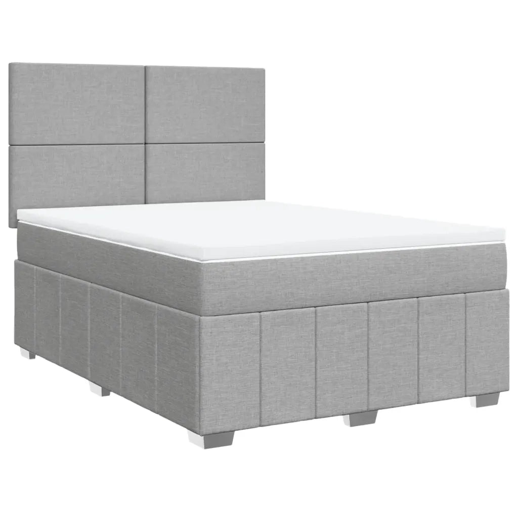 Giroletto a Molle con Materasso Grigio Chiaro 140x200cm Tessuto