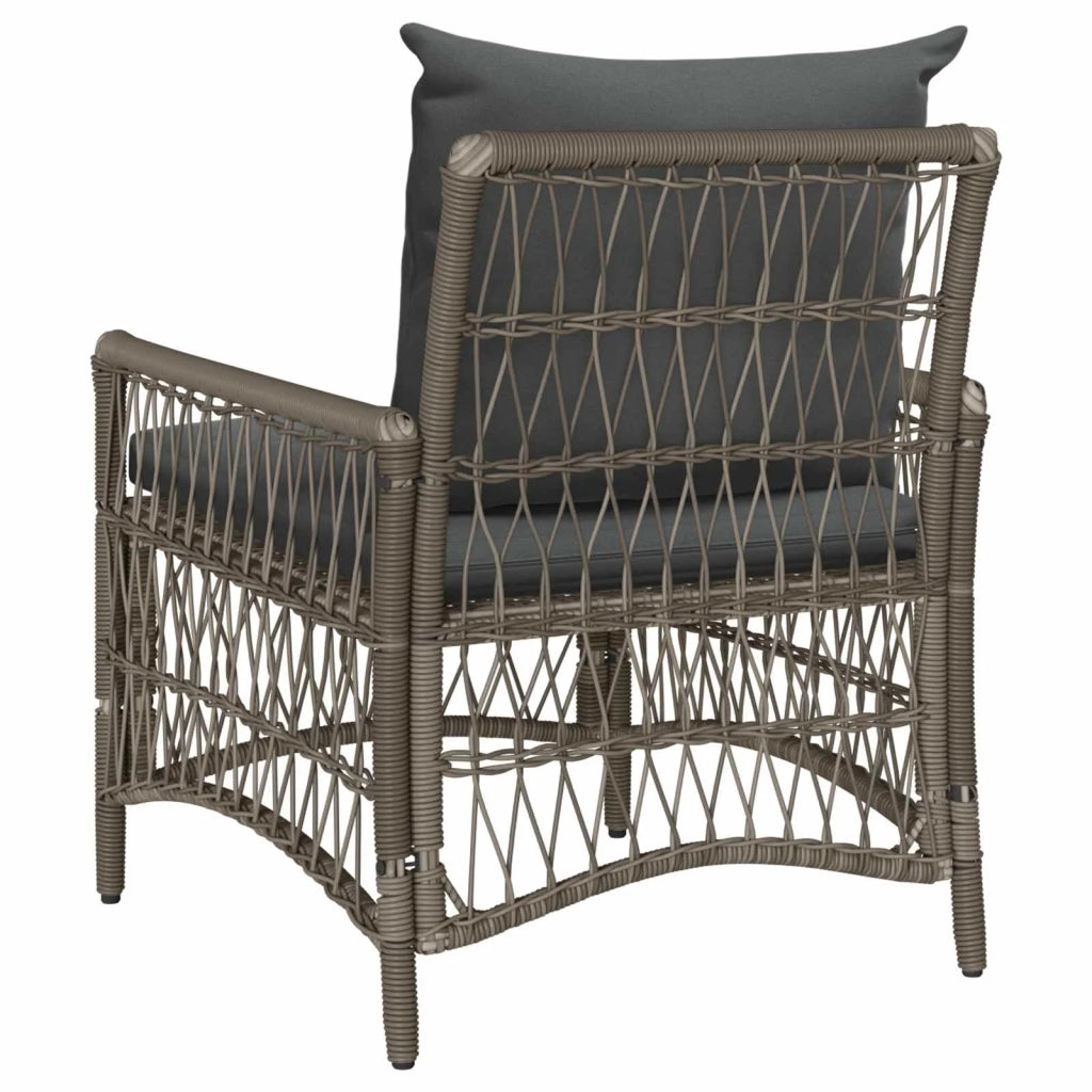 Sedia da Giardino | Sedie da Esterno con cuscino Grigio 73 x 61 x 77 cm polyrattan