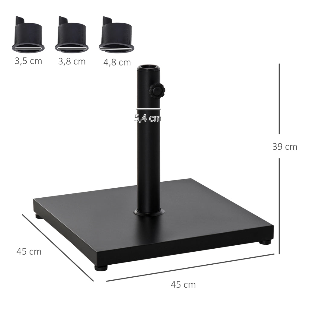 Base per Parasol da Giardino ¨C zephmum ¨C Nero 45x45x39 cm