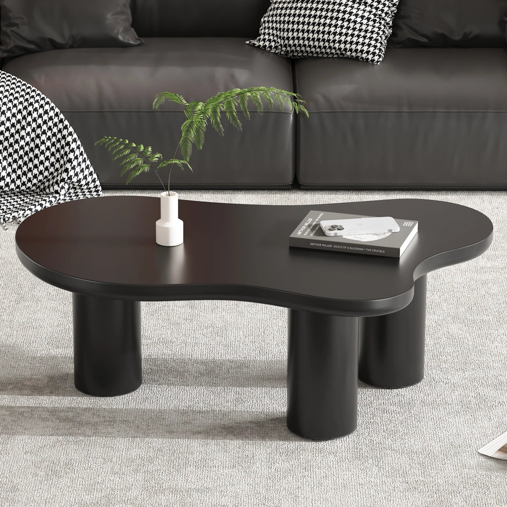 TAVOLINO da caffè a forma di nuvola 107x66 cm MDF nero