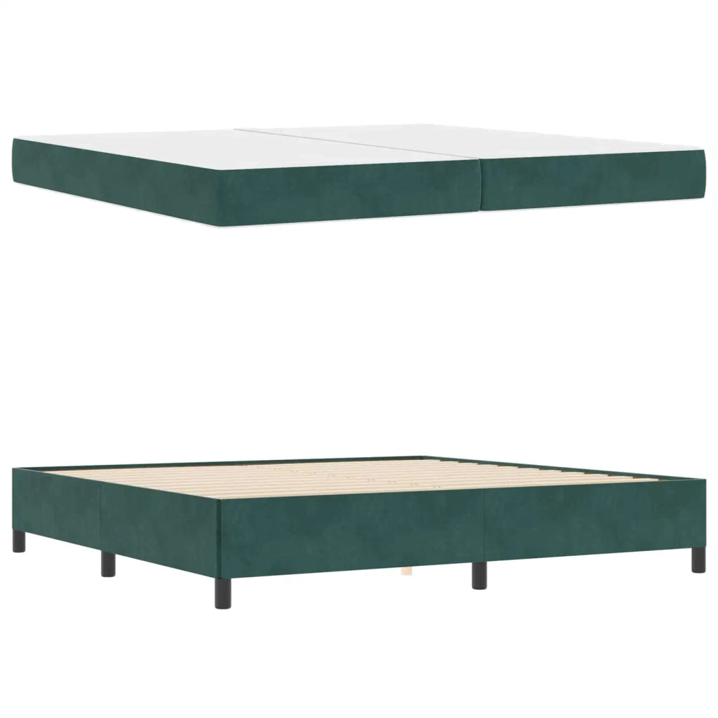 Struttura del letto Verde Scuro 200 x 200 cm Tessuto