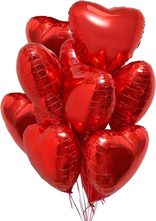 Set di palloni cuori rossi - Set di palloni per San Valentino - 5 pezzi