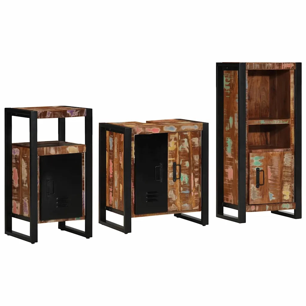Set di mobili per il bagno 3 pcs Legno Recuperato Massello 3305611
