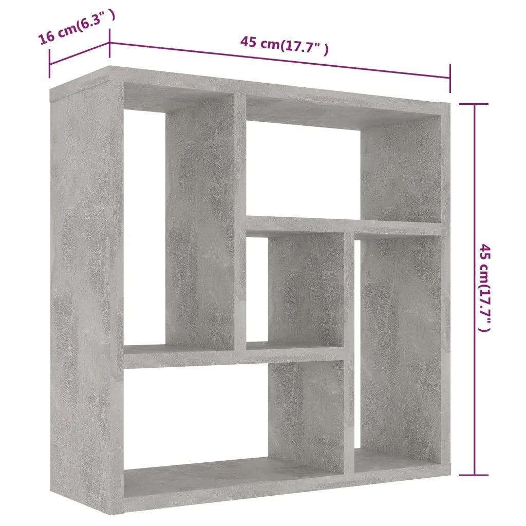 Scaffale a Parete Grigio Cemento 1x16x45,1 cm in Truciolato cod mxl 68255