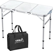Tavolo da Campeggio Opportuno - Tavolo in Alluminio Regolabile - Tavolo da Giardino Picnic Balcone Barbecue Spiaggia - Bianco 87,5 * 40,2 * 68,5 cm Tavolo da Viaggio