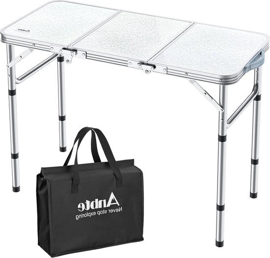 Tavolo da Campeggio Opportuno - Tavolo in Alluminio Regolabile - Tavolo da Giardino Picnic Balcone Barbecue Spiaggia - Bianco 87,5 * 40,2 * 68,5 cm Tavolo da Viaggio