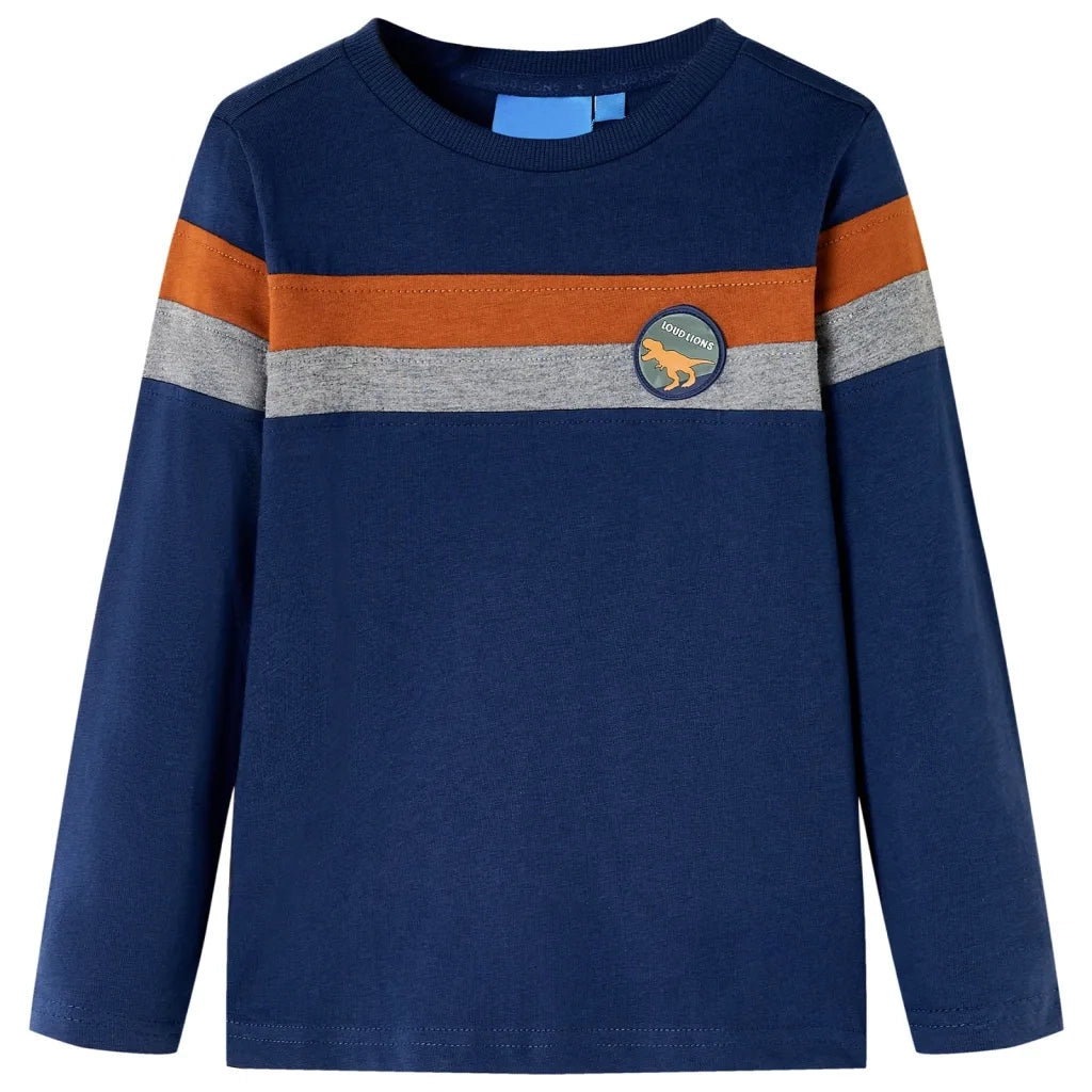 Maglietta da Bambino a Maniche Lunghe Blu Marino 116