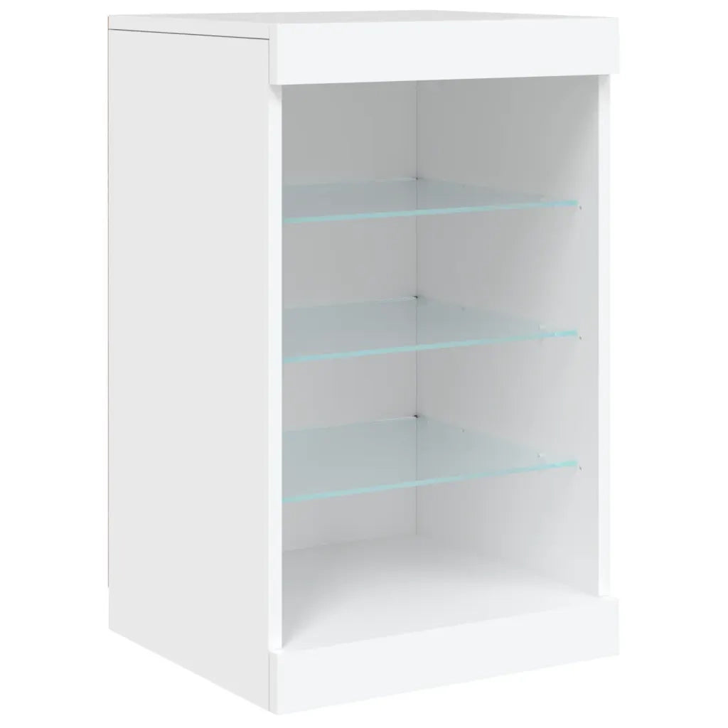 Credenza | Madia | Buffet da pranzo | Armadio da pranzo con Luci LED Bianca 123x37x67 cm