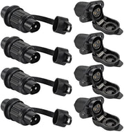 Stecchetti per trailer 3 poli - acqua resistente - 12 V - 4 pezzi - conguaina/stopper - confezione termoplastica - con guaina di silicone - alettatura in gomma siliconica impermeabile