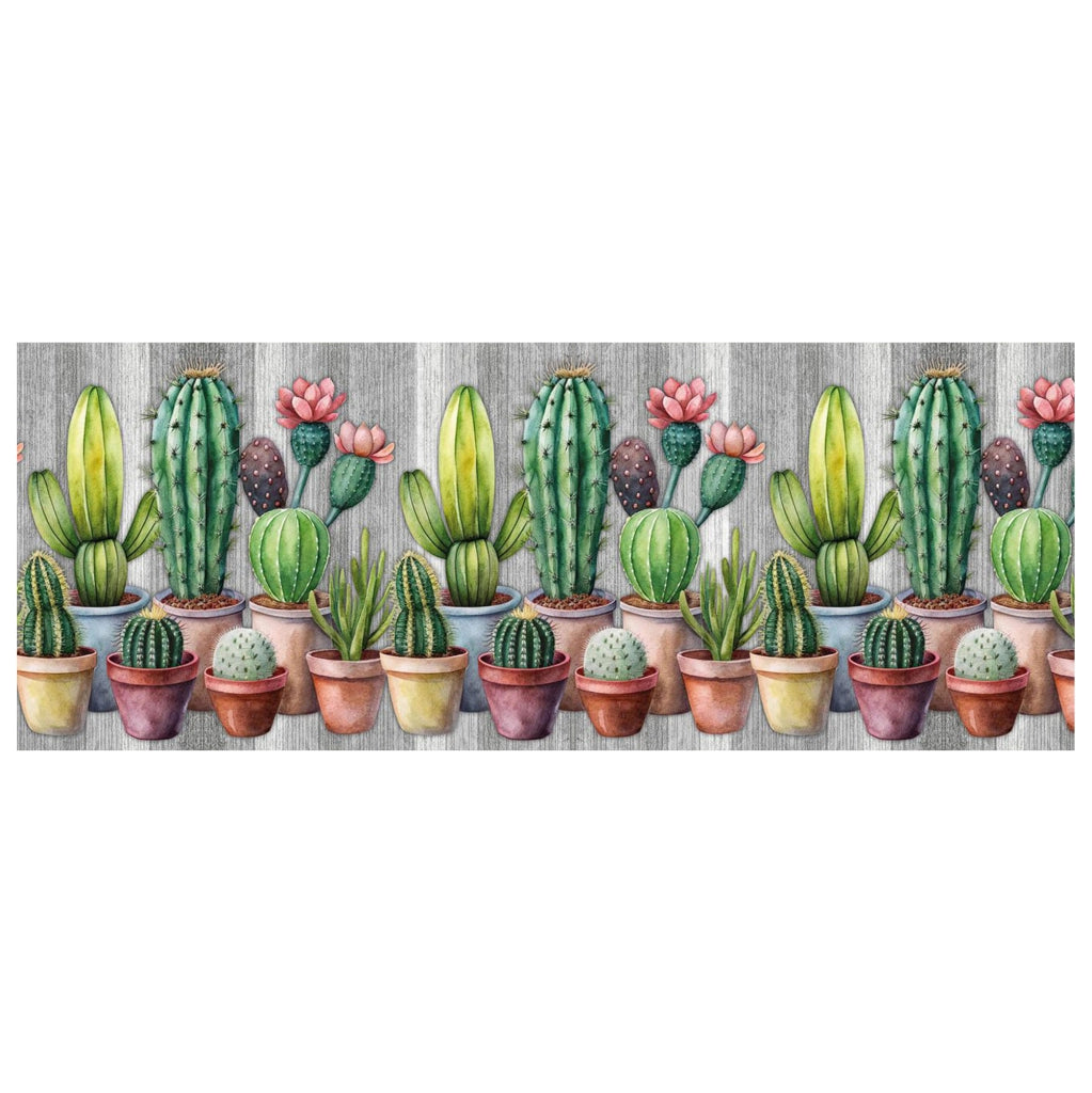Tappeto passatoia fantasia made in Italy antiscivolo lavabile aderente Dis21 Cactus - 50x400cm